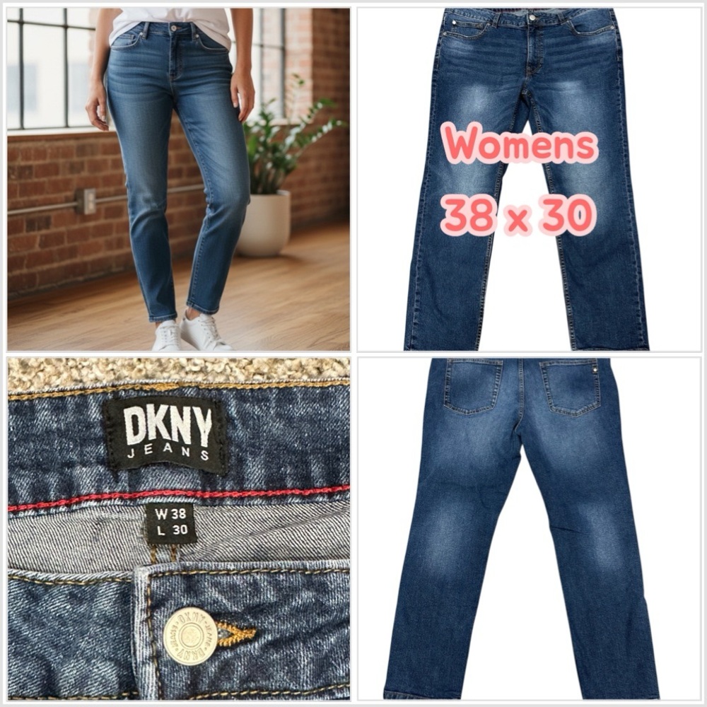Women’s DKNY Jeans 38 x 30 High Rise Denim Navy Blue Mercer Skinny Fit Short